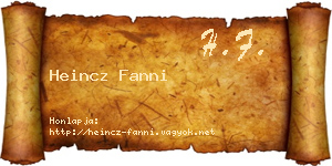 Heincz Fanni névjegykártya
