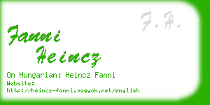 fanni heincz business card